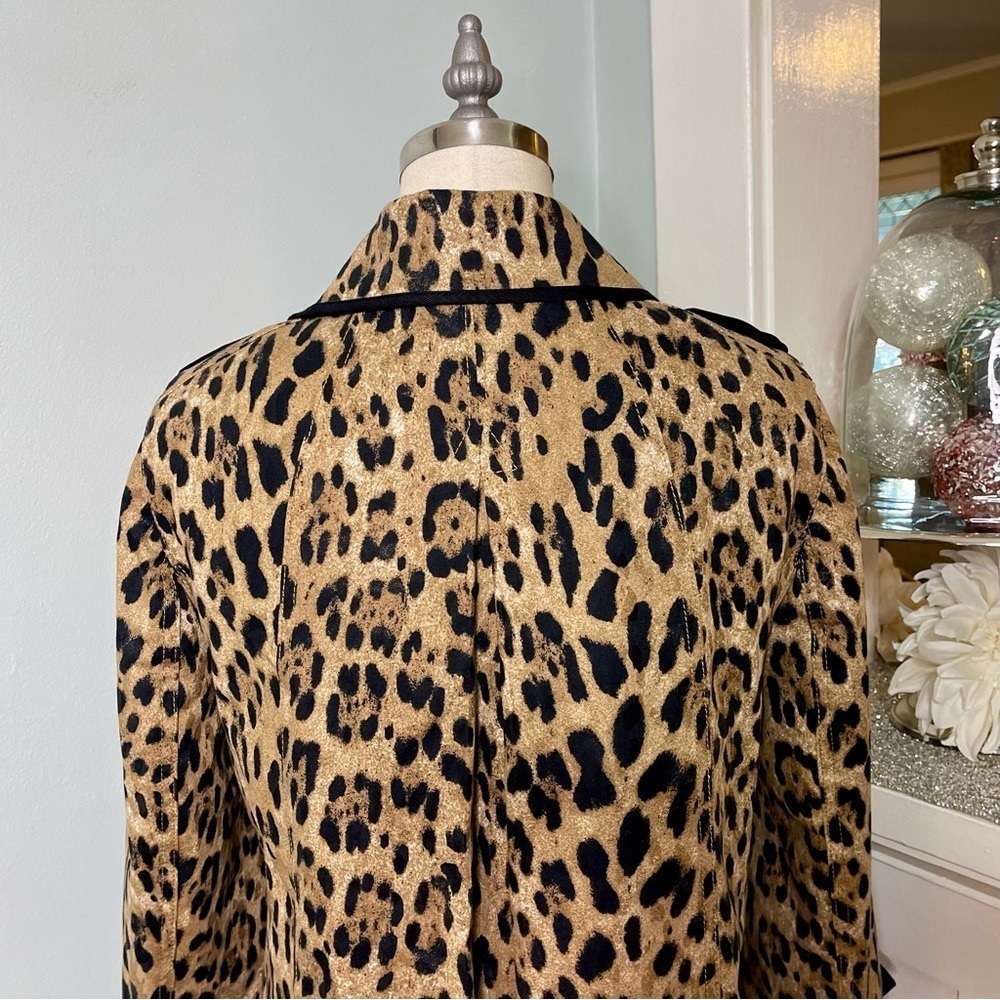 White House Black Market Leopard Print Jacket 4 Small - Picture 12 of 16